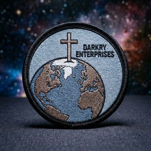 Custom Globe Earth Cross Machine Embroidery <b>Patch</b> Round Iron <b>On</b> <b>Sew</b> <b>On</b> Embroidered Badge Applique for Clothing Bag Hat Decor - Product Image 1