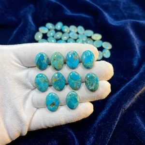 Joyería al por Mayor, Turquesa Natural Kingman Verde, Cabujón Ovalado, Gema Suelta Calibrada, Ligera, para Fabricación - Product Image 5
