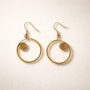 Pendientes de bola hueca de alambre de latón estilo punk para mujer, joyería chapada en oro para niñas y mujeres, en oferta. - Product Image 5