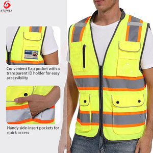 เสื้อกั๊กสะท้อนแสงสำหรับผู้ชายแบบกำหนดเองได้ มาตรฐาน ANSI Class 2 EN ISO 20471 รับรองการมองเห็นสูง น้ำหนักเบา ระบายอากาศได้ดี สำหรับงาน พร้อมติดแบรนด์ตามสั่ง - Product Image 5