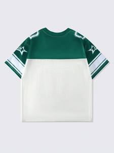 Camiseta de Fútbol Americano para Hombre, Dos Tonos Verde y Blanco, Malla, 240gsm, Uniforme Deportivo, Cuello en V, Sublimación Personalizada, Producción en Masa - Product Image 2