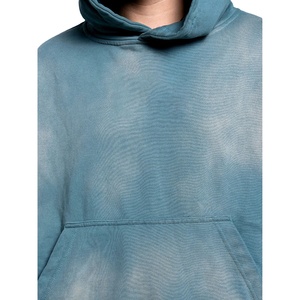 Men's Oversized <b>Tie</b>-<b>Dye</b> <b>Hoodie</b> Regular Fit Gradient Color Cotton French Terry Casual Autumn Wear With Front Pocket - Product Image 5