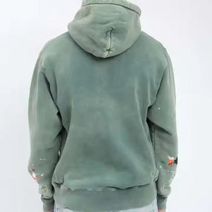 Sudadera con Capucha Extra Grande para Hombre, Lavada al Ácido, Efecto Desgastado por el Sol, 100% Algodón Básico, Estilo Vintage de Alta Calidad para la Temporada de Invierno - Product Image 2