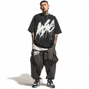 เสื้อยืดพิมพ์ลายซับลิเมชั่นทรงหลวมไหล่ตก ผ้าโพลีเอสเตอร์คอตตอน 100% แฟชั่นผู้ชาย เสื้อยืดโอเวอร์ไซส์ - Product Image 6