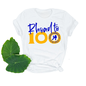 Camiseta Rhoad to 100 Negra con Gráfico de Letras Griegas Personalizado, Camiseta de Manga Corta con Cuello Redondo, Informal, de Verano, para Hermandades - Product Image 1