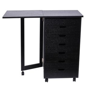 Carrello Portadocumenti Nero a 7 Cassetti con Gambe a Scomparsa e Scrivania per Archiviazione Efficiente - Collezione RT - Product Image 4