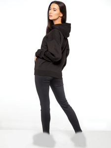 Sweat-shirts pour femmes à col montant sur mesure, sweat-shirts à capuche en coton pour femmes en gros – Sweat-shirt basique de haute qualité avec capuche - Product Image 2