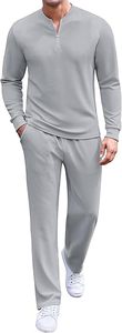Textured Knit Tracksuit Luxury Casual Co Ord Set Premium <b>Waffle</b> Knit Tracksuit For Men Slim Fit Textured Co Ord Tracksuit Set - Product Image 5