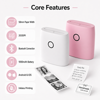 Mini Impresora Térmica OEM de 58 mm, 203 DPI, Bluetooth, Impresora de Bolsillo para Etiquetas y Fotos