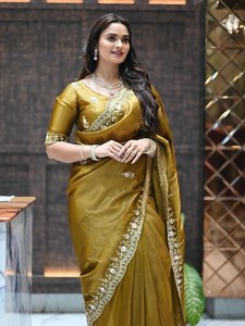 BT 444 HEAVY FANDY SATIN SILK WITH ZARI AND SEQUENCE WORK - Product Image 2