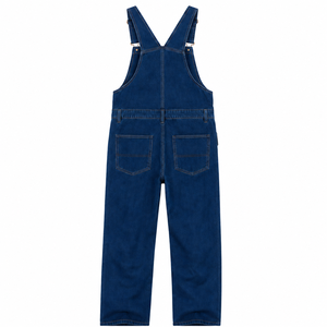 Salopette de travail respirante pour hommes, multi-poches, en sergé noir durable, bretelles réglables, fermeture éclair frontale, vente en gros - Product Image 3