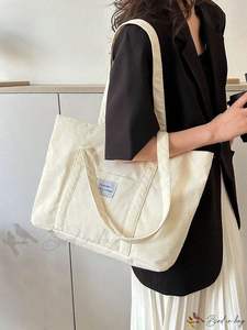 Hot <b>Sale</b> Cream Cotton Canvas Tote <b>Bag</b> Women Shoulder Handbag For Grocery Shopping <b>Beach</b> Travel Daily School College <b>Beach</b> Use - Product Image 4