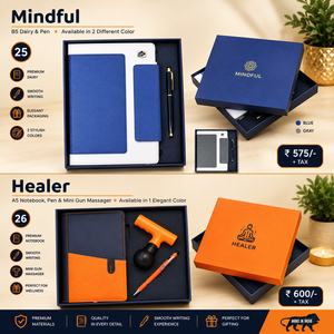 สมุดแพลนเนอร์และปากกาหนัง PU และโลหะ รุ่น Mindful & Healer B5 พร้อมชุดของขวัญ  สามารถสลักโลโก้ได้ เหมาะสำหรับโอกาสส่งเสริมการขาย - Product Image 1