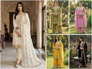 ชุดสูทผ้าไหมปาลาซโซคอลเลคชั่นใหม่จากดีไซเนอร์ พร้อมงานปักเลื่อมหนักทั้งเสื้อและกางเกง พร้อมผ้าคลุมไหล่ - Product Image 6