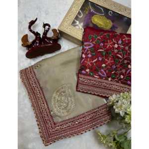 Saree de créateur avec paillettes et broderie de cordon pour robes de bal - Product Image 3