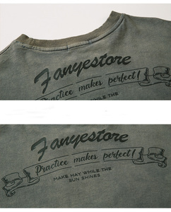 Camiseta Oversize Retro de Alta Calidad para Hombre, Estilo Hip Hop Urbano, con Lavado Ácido, Logotipo Personalizado Bordado y Diseño de Alfabeto Gótico para Verano - Product Image 6