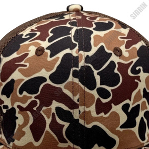 SIBRIN Custom Logo 7 Panel Trucker Hats Duck Camo Brown Mesh <b>Cap</b> Baseball <b>Flat</b> Brim <b>Caps</b> Outdoor Streetwear Spring <b>Summer</b> Sports - Product Image 4