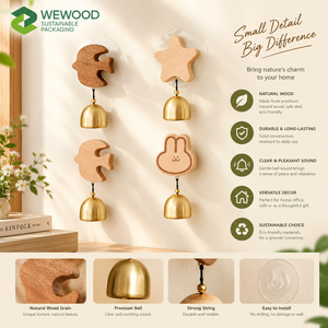 Timbre de Puerta de Madera Moderno de Primera Calidad WEWOOD, Campana Decorativa de Pared de Alta Calidad - Product Image 4