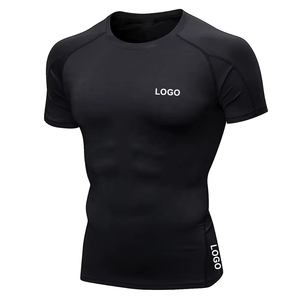 T-shirt de compression personnalisé à manches longues et col rond pour homme, en tissu velours côtelé respirant avec élasthanne/polyester, couche de base personnalisable sur le devant - Product Image 2