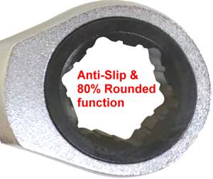 Clé à cliquet combinée métrique OEM 100T DIY à double extrémité avec fonction antidérapante et fonction de raffermissement à 80 % - Product Image 4