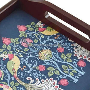 Plateaux de service en bois MDF de qualité, plateau en bois rectangulaire vintage, plateau alimentaire en bois avec poignée de Falak World Export - Product Image 4