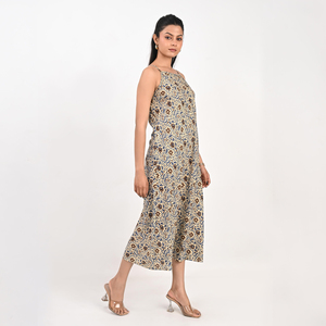 Vestido Maxi Boho Estampado 100% Algodón, Patrón Geométrico, Corte Regular, Silueta en A, Ropa Casual de Verano - Product Image 2