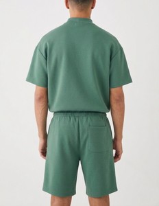 New Unique Solid Green <b>Knitted</b> T-Shirt And Shorts <b>Set</b> Casual Summer Wear <b>set</b> for Men - Product Image 3