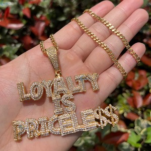 Iced Out Moissanite Letter Name Pendant Rose Gold Plated Hip Hop Themed Charms Custom Initial Letter Pendant Fashion Jewelry - Product Image 2