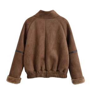 Nueva Ropa de Mujer para Otoño Invierno, Estilo Europeo Americano, Chaqueta Corta Elegante y Versátil con Cuello Mao y Estampado - Product Image 6