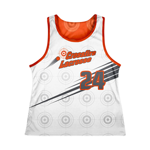 Pinnies Reversibles Crossfire para Lacrosse, Blancos y Naranjas, con Estampado por Sublimación, Ligeros, de Secado Rápido, Unisex, para Adultos - Product Image 1