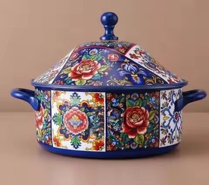 Plat de service isotherme pour la conservation des aliments chauds, motif mosaïque bleu turquoise, pour la table de Ramadan et les cadeaux de l'Aïd, usage européen - Product Image 3