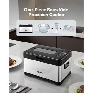 Cuocitore Sous Vide da 800W con Display Digitale LED, Controllo Preciso della Temperatura, Coperchio in Vetro, Macchina per Cottura Lenta - Product Image 2