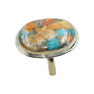 Natural Oyster Turquoise Gemstone <b>Ring</b> Handmade 925 Sterling Silver Gemstone <b>Ring</b> Boho <b>Statement</b> Jewelry Gift For Women Her Him - Product Image 1