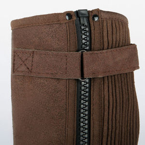 Dernier modèle de demi-chaps d'équitation réglables en cuir véritable pour femmes, toutes couleurs, personnalisables et confortables - Product Image 3