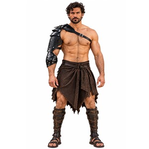 Armadura de Hombro de Cuero Negro para Hombre, Estilo Gladiador Romano, con Adornos de Acero, para Disfraz de Guerrero Espartano Medieval, Cosplay LARP - Product Image 1