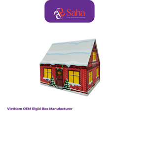 Fabricant OEM au Vietnam, boîte en carton rigide personnalisée en forme de maison pour l'emballage de bonbons et de chocolats - Product Image 1