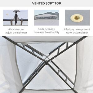 Gazebo da Giardino 3x3 Metri con Struttura in Metallo, Tetto Morbido e Pareti con Doppia Rete - Product Image 5