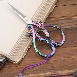 Stainless Steel Sharp Blade Beauty Embroidery <b>Scissors</b> For <b>Sewing</b> Titanium Coated Handle Thread Cutting Fancy <b>Scissor</b> - Product Image 5