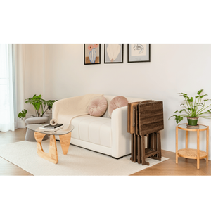 XL Oversized <b>Folding</b> Tray <b>Table</b> Set of 4 with Rack Rustic Espresso Dining <b>Tables</b> - Product Image 3