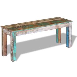 Banc multicolore en bois recyclé, mobilier de patio moyen et durable - Product Image 5