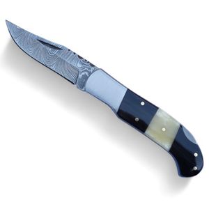 Cuchillos Plegables Personalizados Hechos a Mano con Hoja de Acero de Damasco, Cuchilla Afilada, Herramienta de Bolsillo para Caza, Camping, Senderismo y Uso Diario - Product Image 1