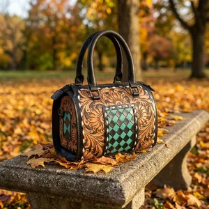 Sac à main de luxe en cuir pour femme, style vintage, motif losanges, grande capacité, avec double anse chaîne - Product Image 4