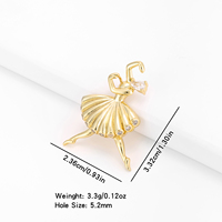 Breloques QIKU Fille Danseuse de Ballet, Pendentifs Mignons en Cristal, Breloques Métalliques Bling en Zircon Cubique pour la Fabrication de Bijoux et Colliers