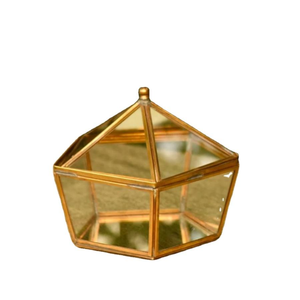 Handmade Mirrored Jewelry <b>Box</b> Metal Frame Gold Color Prime Quality Earring Necklace Storage Women <b>Vanity</b> <b>Box</b> Elegant Organizer - Product Image 3