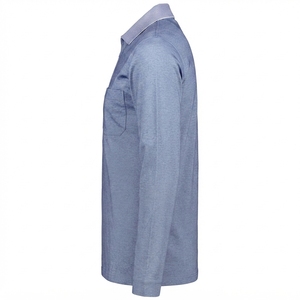 Polo de manga larga para hombre con cuello con cremallera y bolsillo en el pecho, polo clásico de manga larga para hombre, ropa informal premium. - Product Image 3