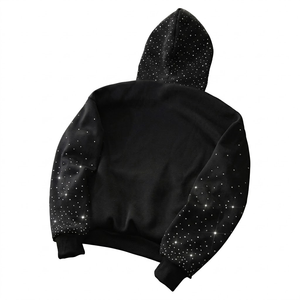 Sweat-shirt noir personnalisé Glory avec strass, 100% coton, tissu doux et respirant, nouveau design tendance en gros pour unisexe - Product Image 2
