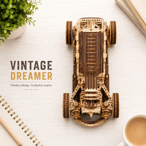 ชุดประกอบรถโมเดลไม้สไตล์วินเทจสำหรับผู้ใหญ่ |   ตัวต่อประกอบ DIY เพื่อการศึกษา พร้อมรายละเอียดภายในที่สมบูรณ์แบบและรถโรดสเตอร์คลาสสิก - Product Image 5