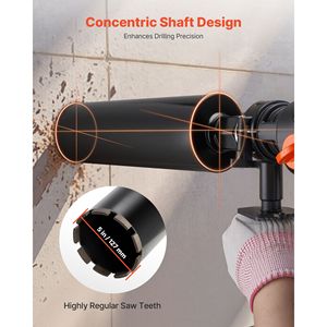 Punta da trapano a corona ad alta precisione da 5 pollici di diametro e 14 pollici di profondità di foratura per muratura e cemento, con filettatura interna da 1 1/4 7, diametro a umido - Product Image 6