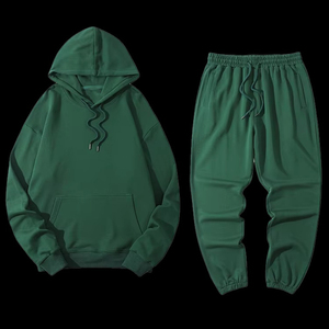 Conjunto Deportivo Informal Unisex Personalizado, Transpirable, Sudadera con Capucha, Pantalones Deportivos, Forro Polar Sólido, Poliéster/Algodón - Product Image 5