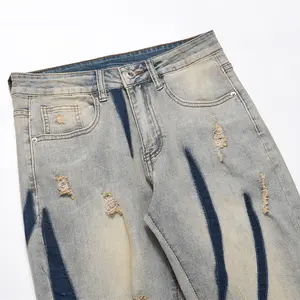 Gdtex Hiphop Distressed Denim Jeans Straight Fit Jeans Heren Vintage Jeans